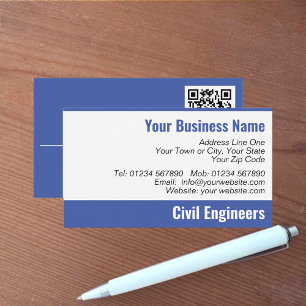 Engenheiros civis Cartão de visita de código QR