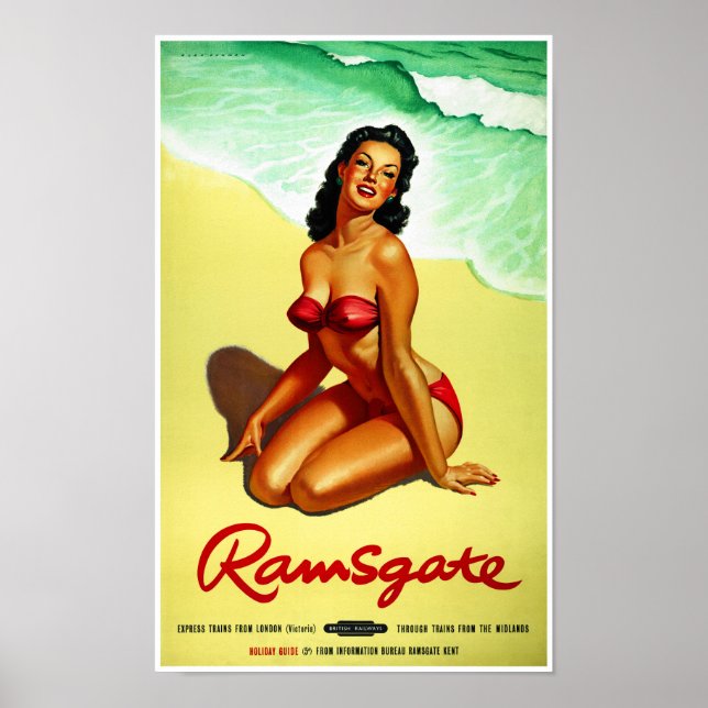 England Ramsgate Restaurou Poster de Viagens vinta (Frente)