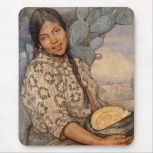 Engodo Calabaza Mousepad de Saturnino Herran Mujer