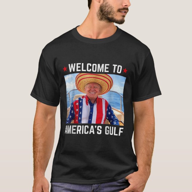 Engraçada Camisa Do Golfo Dos Eua América Trump Am (Frente)