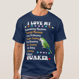 Engraçada Camisa Verde Quaker Eu Adoro Papagaio Q