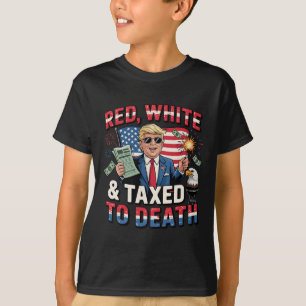 Engraçada Camisa Vermelha Branco E Tributada À For