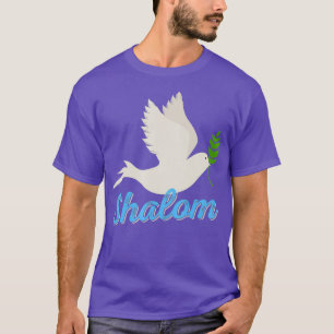Engraçada camiseta judaica Shalom Peace Dove Cole