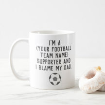Engraçada caneca de café fã de futebol