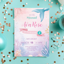 Engraçada Nossa Pequena Sereia Convite De Aniversá
