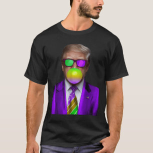 Engraçada Tremor Goma Negra Camisa Trump Mardi Gra