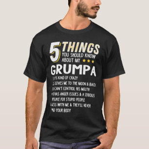 Engraçado 5 Coisas Que Vovô Grumpa Camisa Maluca I
