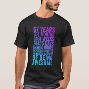 Engraçado 67º Aniversário Camisa Velho Metro Engra