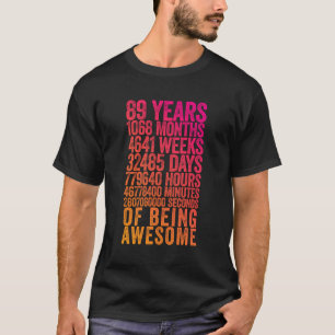 Engraçado 89º Aniversário Camisa Velho Metro Engra