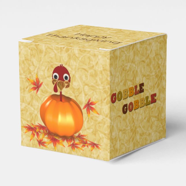 Engraçado Ação de Graças Turquia Pumpkin - Caixa d (Frente)