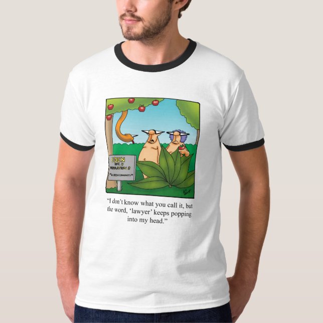 Engraçado Adam e Eve Humor Camiseta (Frente)