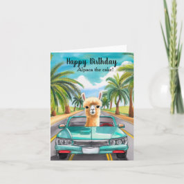 Engraçado Alpaca O Cartão De Aniversário Do Bolo