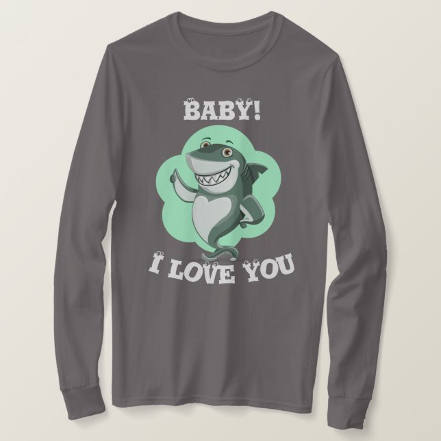 Engraçado amor camiseta comprida (Frente do Design)