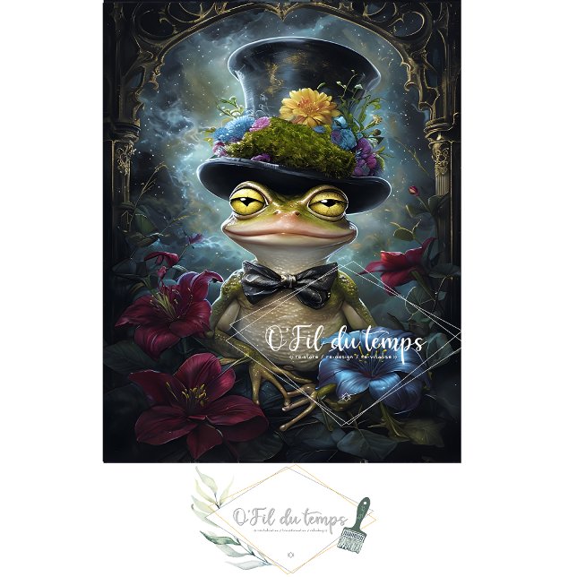 Engraçado Animal com papel de Decoupage do Chapéu. (Criador carregado)