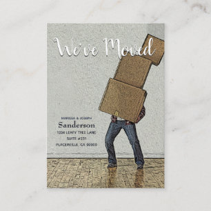 Engraçado anúncio em movimento que mudamos