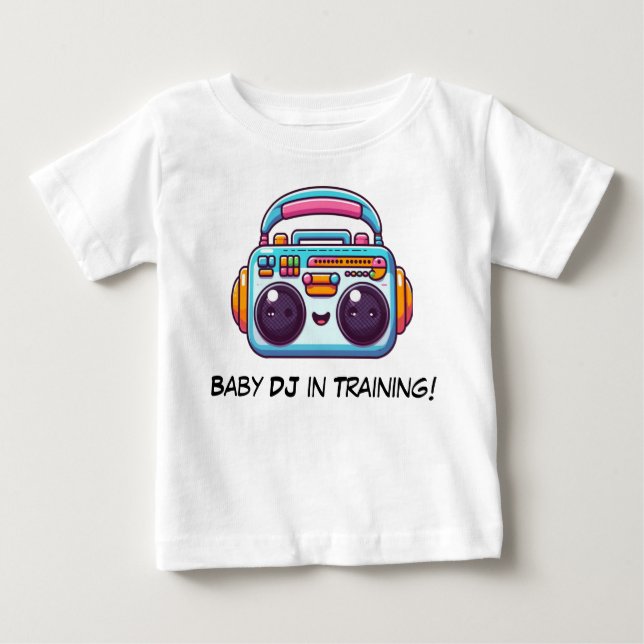 Engraçado Baby DJ em Camisa de Treinamento (Frente)