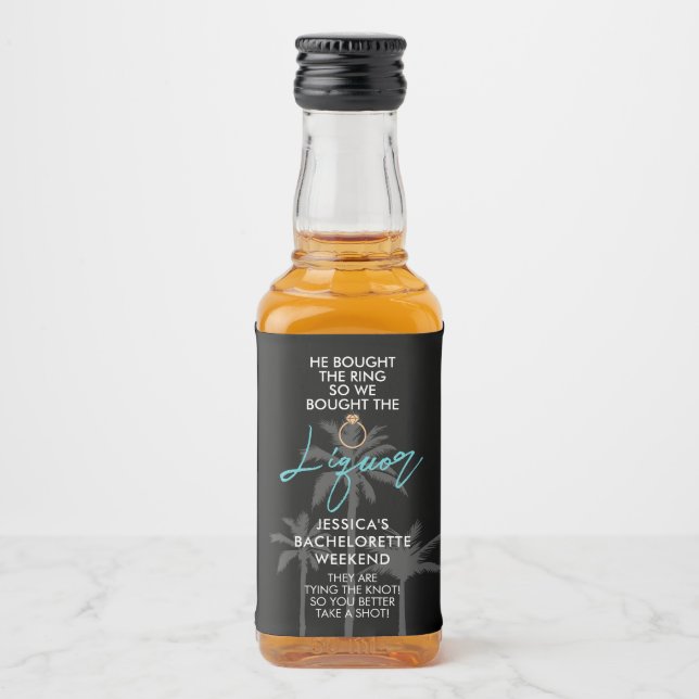 Engraçado Bachelorette Tropical Weekend Mini Liquo (Frente)