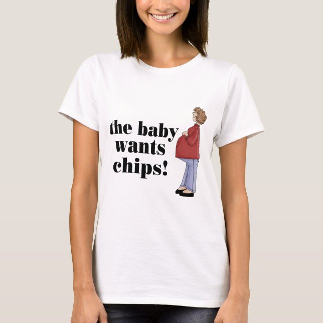 Engraçado Bebê quer camiseta de maternidade de chi (Frente)