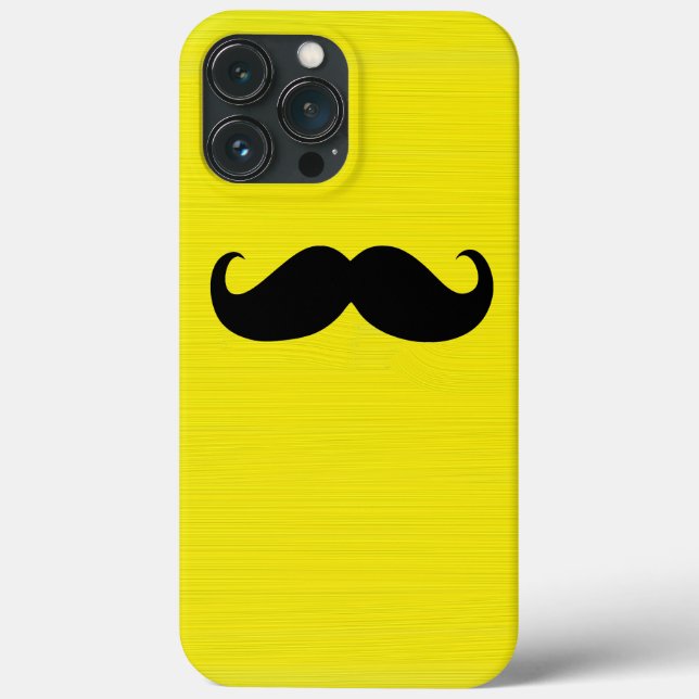 Engraçado bigode preto no fundo amarelo (Verso)