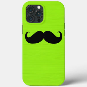 Engraçado bigode preto no fundo amarelo verde