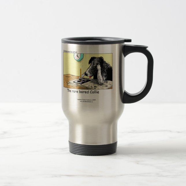 Engraçado Border Collie Caneca de viagem (Direita)