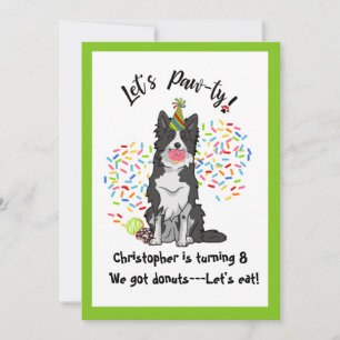 Engraçado Border Convite de aniversário Collie