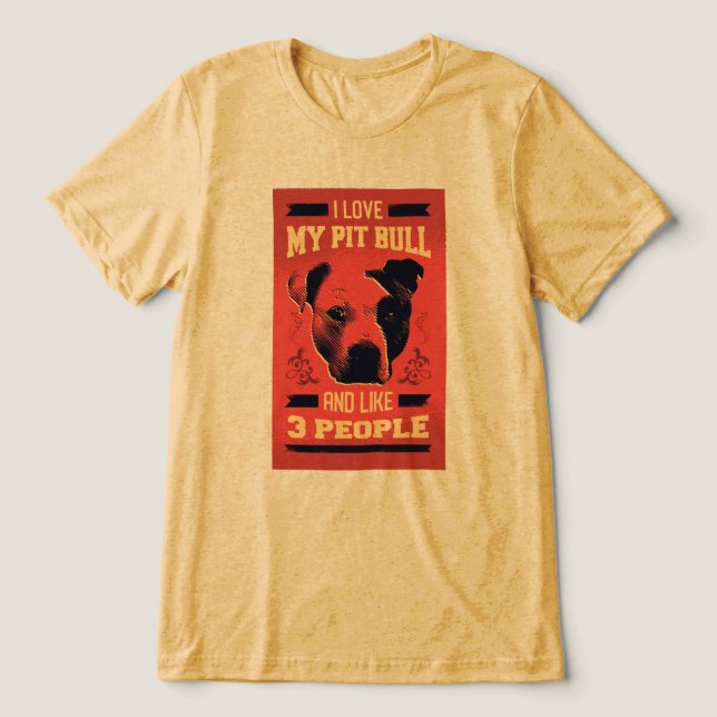 Engraçado Cachorro Amor - Pitbull Primeiro (Design frontal)