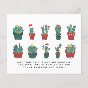 Engraçado Cactos Natal Carta Anual Personalizada