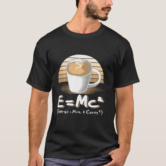 Engraçado Camisa Ciência Emc2 Café Energia Café Le (Frente)