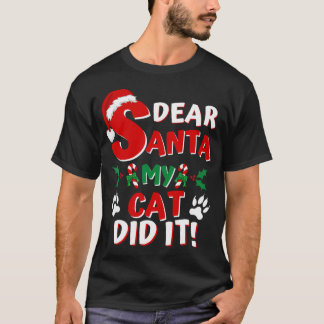Engraçado Camisa De Natal De Gato Caros Papais noe