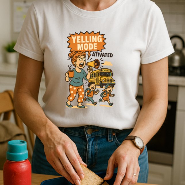 Engraçado Camisa Mãe da Escola, Mamãe Gritando (Criador carregado)
