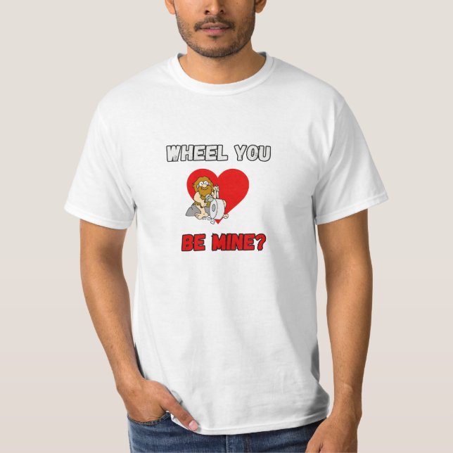 ENGRAÇADO! Camiseta Caveman - Roda Você é meu? Cor (Frente)