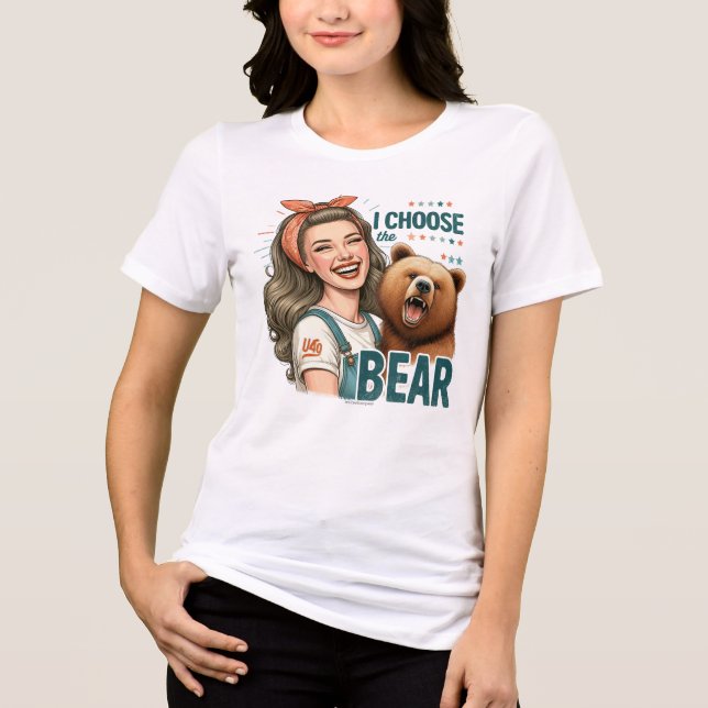 Engraçado Camiseta da Retro Rapariga - Eu escolho  (Frente)