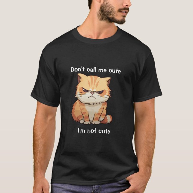 "Engraçado Camiseta de Gato Engraçado - Não me cha (Frente)