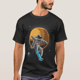 Engraçado camiseta do Astronauta Skateboard, Retro