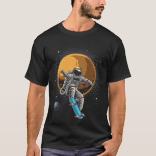 Engraçado camiseta do Astronauta Skateboard, Retro
