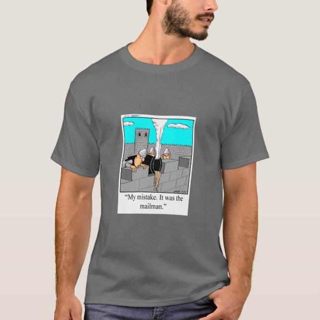 Engraçado Camiseta Humor Medieval (Frente)