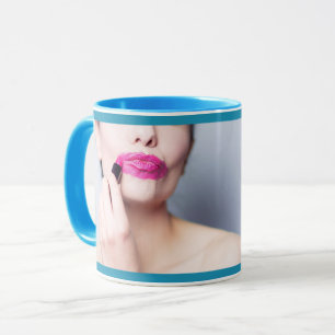 Engraçado, caneca personalizada de Lipstick mal ap