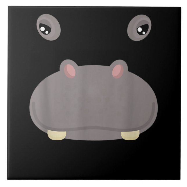 Engraçado Cara de Animal Bonito com Hippo Figurume (Frente)