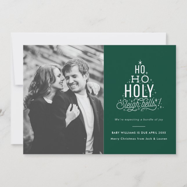 Engraçado Cartão de Natal Anúncio de Gravidez (Frente)