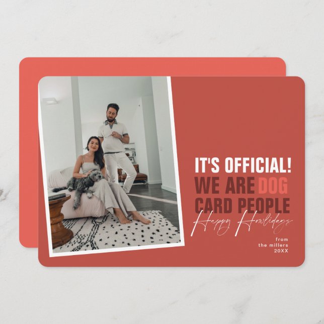 Engraçado Cartão de Natal de Cachorro Vermelho Fel (Frente/Verso)