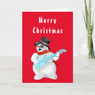 Engraçado Cartão de Natal Musical Snowman wirh Gui