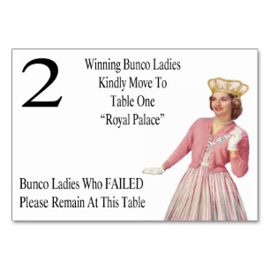 Engraçado Cartões de Mesa Bunco Rainha #2