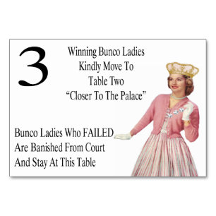 Engraçado Cartões de Mesa Bunco Rainha #3