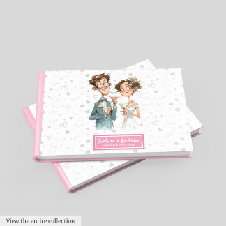 Engraçado Casal Watercolor Livro de Guest