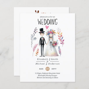 Engraçado Casamento Engraçado Cartoon Noiva Groom