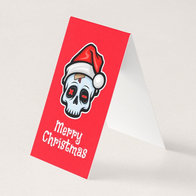 Engraçado Caveira de Natal, Feliz Natal (Frente)