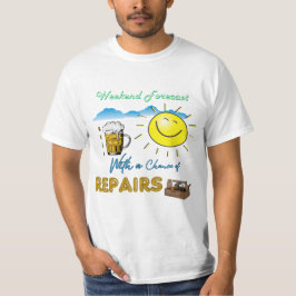 ENGRAÇADO! Cerveja e Reparos - Camisa T de Previsã