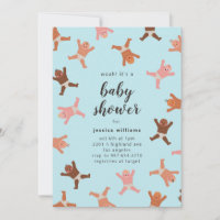 Engraçado Chá de Bebês Azul Convite