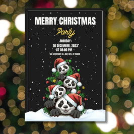 Engraçado Convite de festas de Natal, Panda Natal